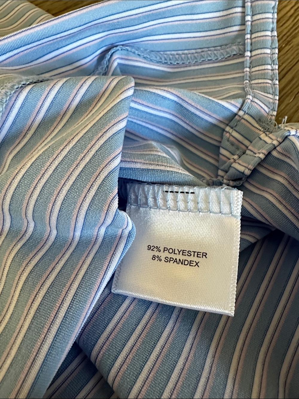 Peter Millar Summer Comfort performance polo blue with pink & white stripe L - Picture 5 of 9